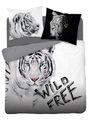 Povlečení Bílý Tygr Wild Free Bavlna, 220/200, 2x70/80 cm