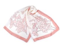 Saténový šátek / šála s květy 90x180 cm