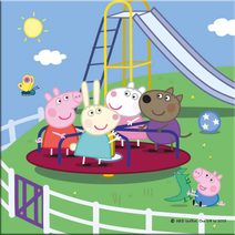 Puzzle Peppa Pig na prázdninách 3x55 dílků 18x18cm skládačka v krabici