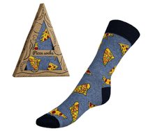 Ponožky Pizza dárkové balení - 35-38 modrá,žlutá