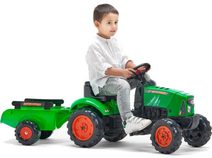 FALK Set baby traktor Country Farmer šlapací Červený vozítko s valníkem