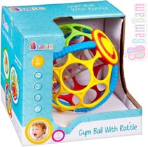Baby Koule gumová gym ball s chrastítkem pro miminko