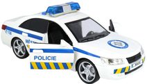 Policejní auto VB kov/plast 11,5cm na zpětné natažení na baterie se zvukem v krabičce 15x7x7cm