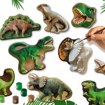SES CREATIVE Prstové barvy 3x45ml baby kreativní set dobarvi si dinosaura