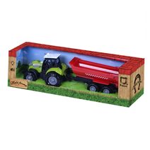 Traktor plastový se zvukem a světlem s červenou vlečkou