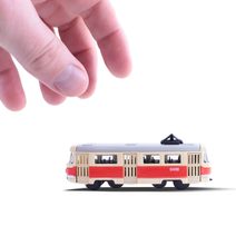 Tramvaj Tatra T3 česká kovová 16cm retro na zpětný chod v krabičce 20x8x6cm CZ design