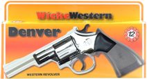 Pistole dětská kovová na kapsle na 12 ran westernová kapslovka v krabici