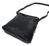 Velká kožená černo-hnědá dámská kabelka