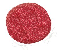 Sedák Adéla prošívaný kulatý - průměr 40 cm červený kvítek