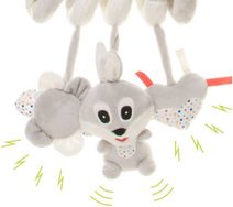 4 BABY PLYŠ Spirála králík chrastící se závěsnými hračkami pro miminko