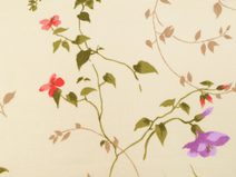 Bavlněný flanel listy a květy METRÁŽ