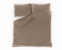 Povlečení bavlna na dvoudeku - 1x 240x200, 2ks 70x90 cm (240 cm šířka x 200 cm délka) béžový list