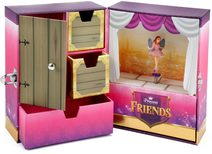 Skříňka šperkovnice Princess 2 zásuvky odklápěcí vrch dřevo 18x12,5x12cm v krabici
