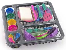 MAC TOYS Čajový servis kovový kytičky dětské nádobíčko v krabici