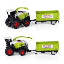 Traktor Zetor s vlekem dřevo 36cm v krabici 42x12,5x13cm