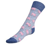 Ponožky Prasátka - 43-46 modrá