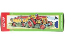 Traktor Zetor zelený na klíček kov 14cm 1:25 v krabičce Kovap