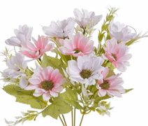 Kytice jiřin 10 květů - fialová/starorůžová 31 cm