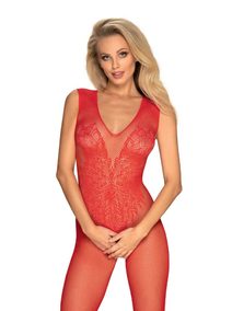 Žhavé body N112 bodystocking red - Obsessive