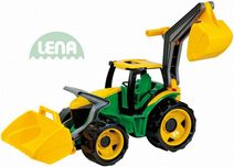 Traktor plastový se lžící zeleno - žlutý 62 cm na písek