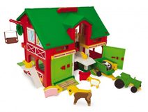 Play House - Požární stanice plast + 2ks aut + 1ks helikoptéra v krabici 59x39x15cm