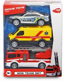 Policejní auto VB combi kov/plast 11,5cm na zpětné natažení na baterie se zvukem v krabičce 15x7x7cm