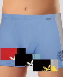 Jednobarevné boxerky s delší nohavičkou s nápisem