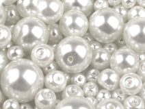 Skleněné voskové perly mix velikostí Ø4-12 mm 50g