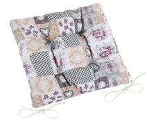 Sedák DITA prošívaný - 40x40 cm, prošívaný patchwork love - šedá