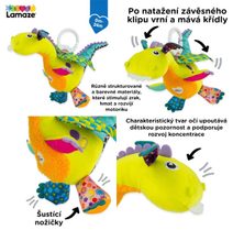 LAMAZE Dráček Flip Flap baby textilní mává křídly na natažení pro miminko