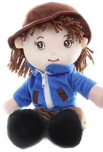 Baby panáček hadrový 35cm textilní panenka kluk s kloboučkem 2 druhy
