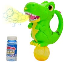 Bublifukovač pistolka s náplní 118ml dinosaurus 20cm na baterie Světlo