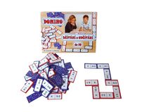 Domino sčítání a odčítání do 10 společenská hra 60ks v krabici 22x16x3cm