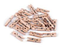 Dřevěný mini kolíček jednobarevný 3x26 mm BALENÍ 24 KUSŮ