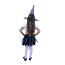Karnevalový kostým Šaty čarodějka černozlatá vel. M (120-130cm) 5-9 let