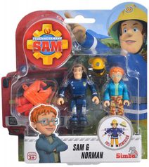 SIMBA Figurky Požárník Sam 8cm set 2ks s doplňky 4 druhy plast