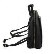 Kožený černý dámský módní batůžek se dvěma oddíly MiaMore