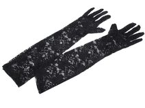 Společenské rukavice 43 cm krajkové