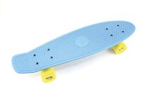 Skateboard - pennyboard 60cm nosnost 90kg, kovové osy, černá barva, oranžová kola