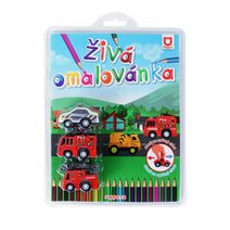 Blok + fixy 4ks se šablonami se samolepkami Paw Patrol/Tlapková patrola 22x20x2cm