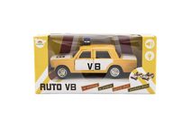 Policejní auto VB kov/plast 11,5cm na zpětné natažení na baterie se zvukem v krabičce 15x7x7cm