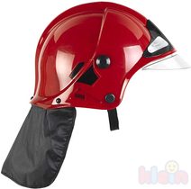 Helma dětská hasičská červená s krytem na oči plast
