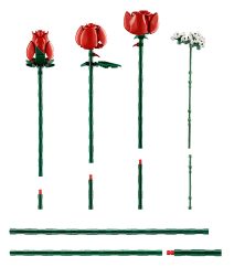 Umělá růže s poupaty - krémová 40 cm