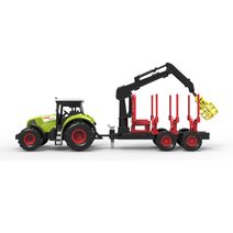 Traktor Zetor s vlekem dřevo 36cm v krabici 42x12,5x13cm