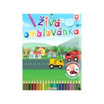 Blok + fixy 4ks se šablonami se samolepkami Paw Patrol/Tlapková patrola 22x20x2cm