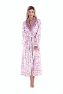 Flora Mauve Mist - Dámský Župan s Límcem - Model 25 56 4303