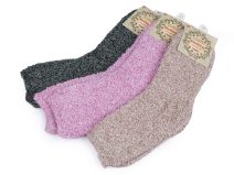 Dámské froté ponožky žíhané 3 PÁRY