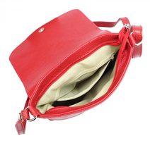 Kožená velká červená broušená praktická dámská kabelka
