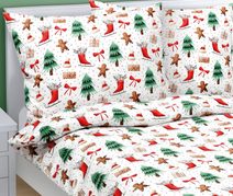 Povlečení bavlněné - Vánoce - 140x200, 70x90 cm vánoční stromek