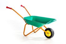 Kolečko dětské zelená-oranžová kovová kolečka na písek